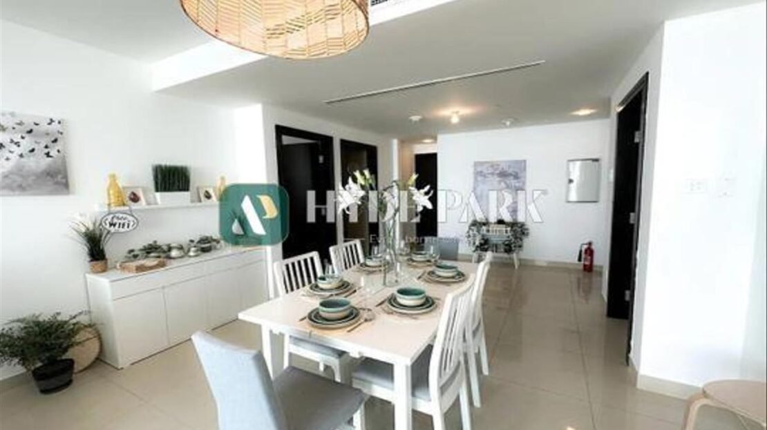 Modern kitchen in 2BR apartment for sale at Sky Tower, Al Reem Island